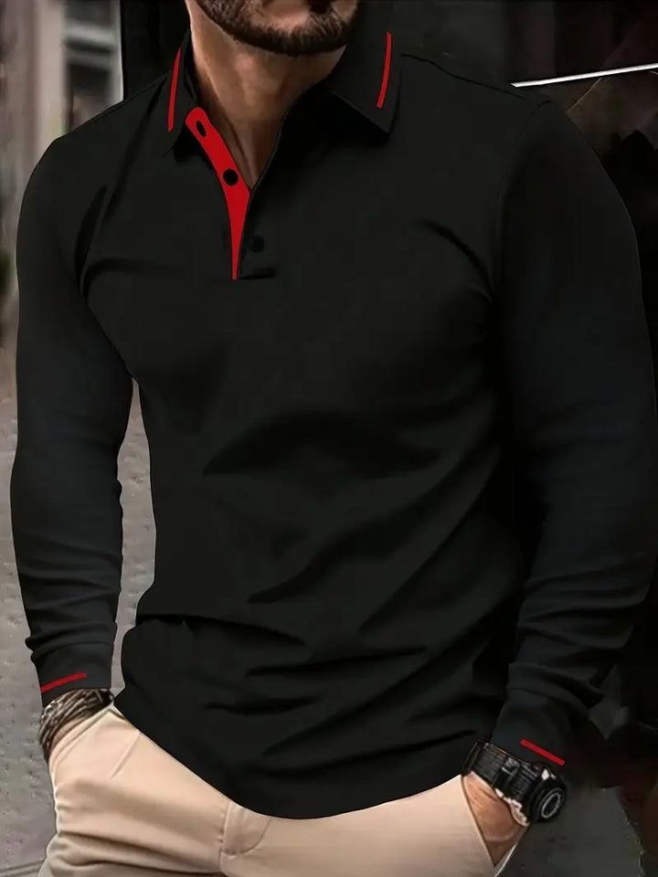 Karunaratne - Stylish Long Sleeve Polo Shirt