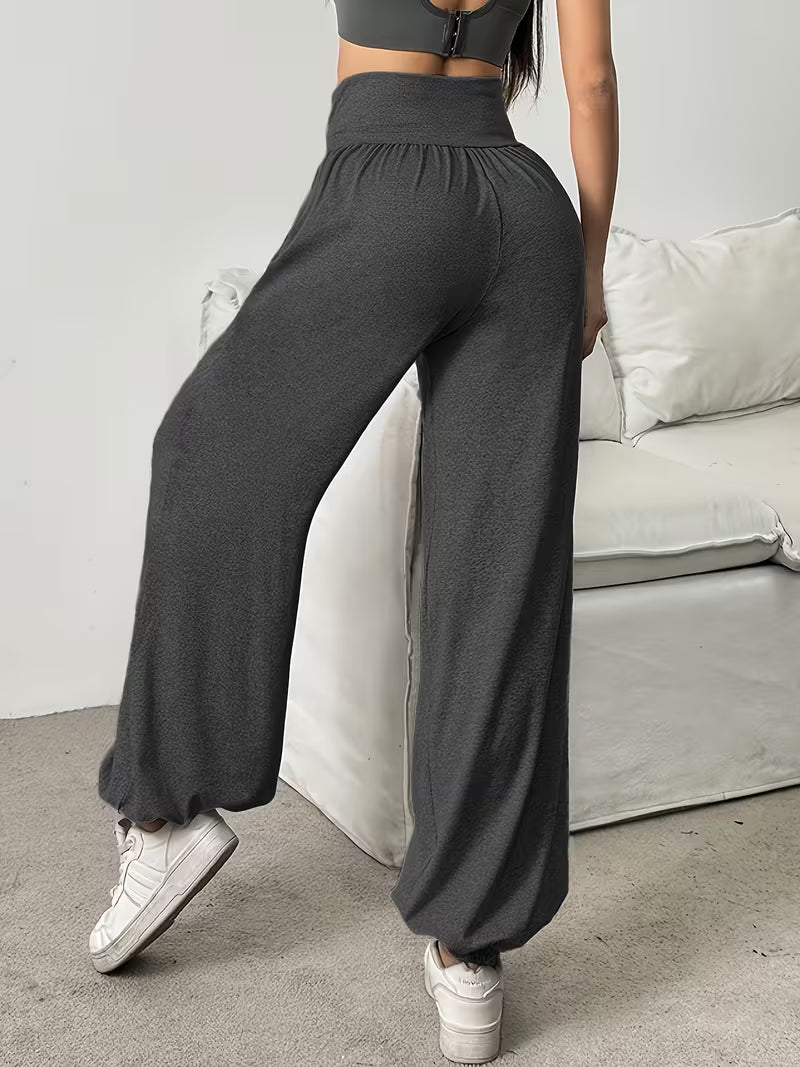 Elenina - Stretchy Soft Wide Leg Trousers