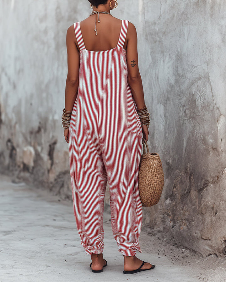 Keri - Wide Leg Striped Jumpsuit