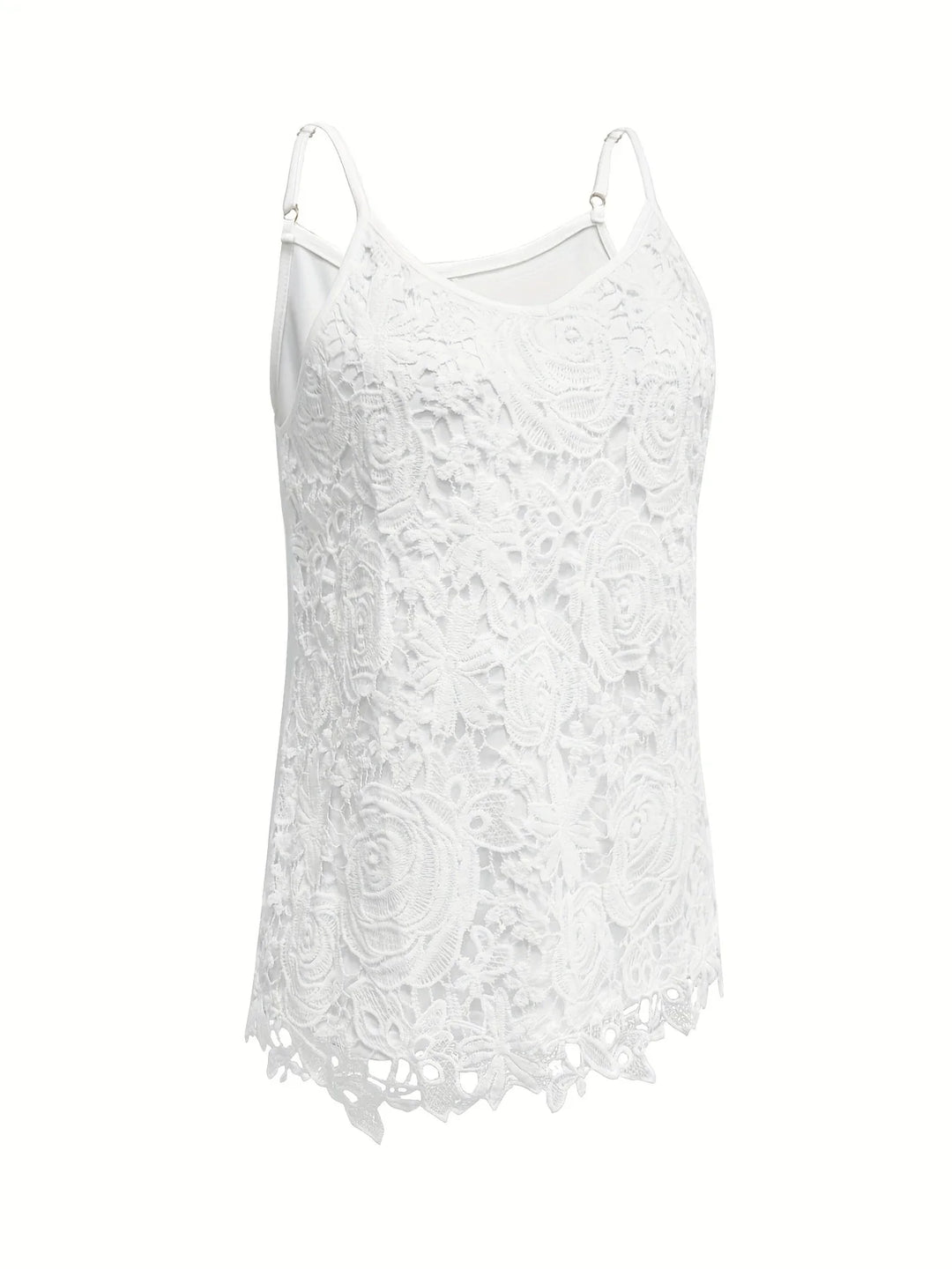 Juna - Elegant Sleeveless Lace Top With V Neck