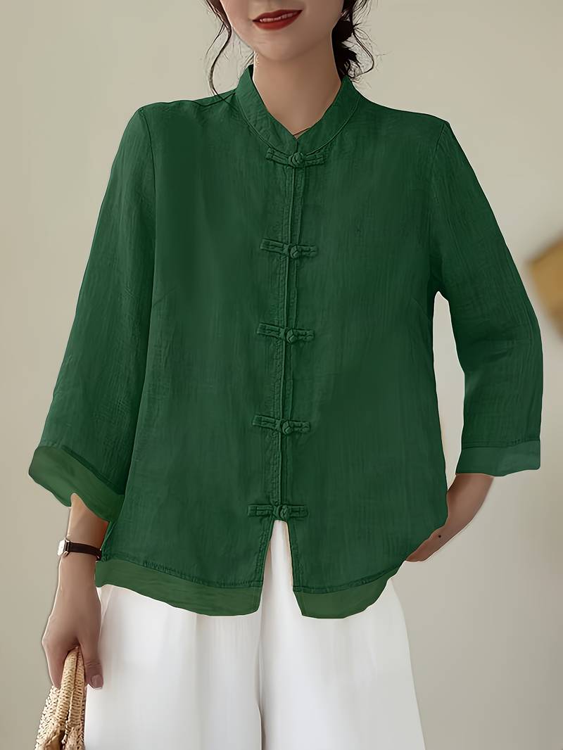 Sigal - Vintage Loose Fitting Shirt With Patchwork Design