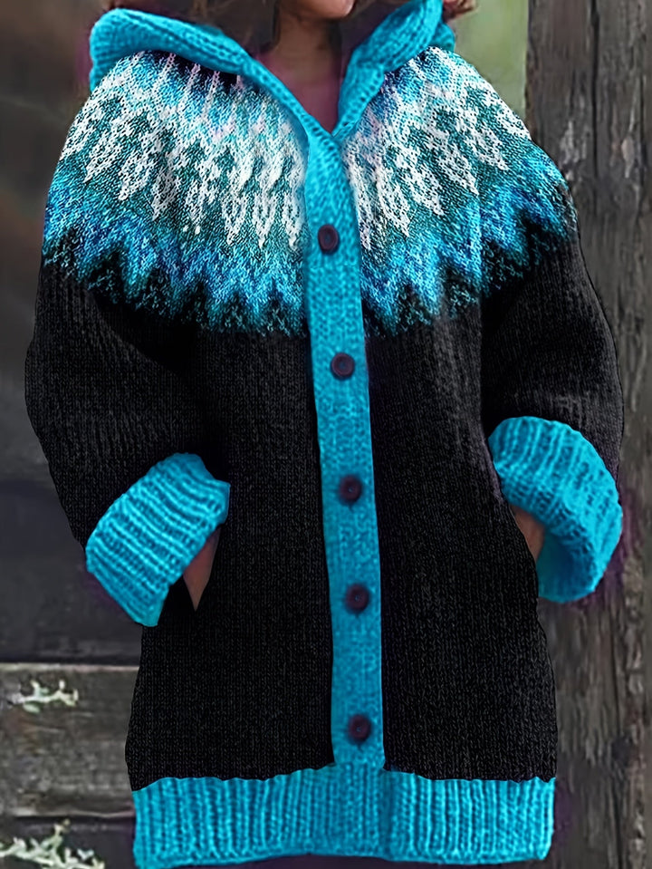Peneeuva - Elegant Long Sleeve Winter Hooded Sweater
