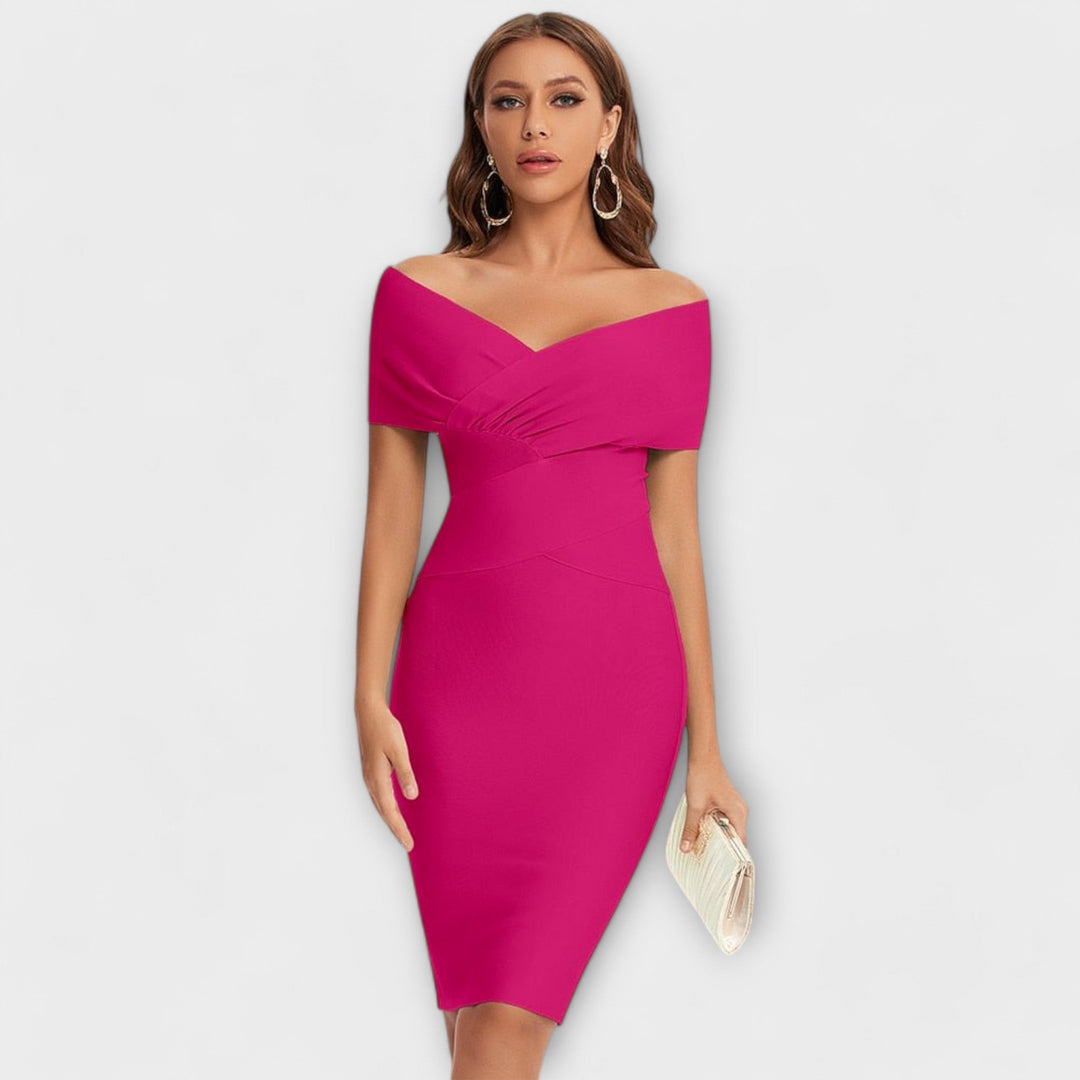 Leesina - Elegant Dress With V-Neck