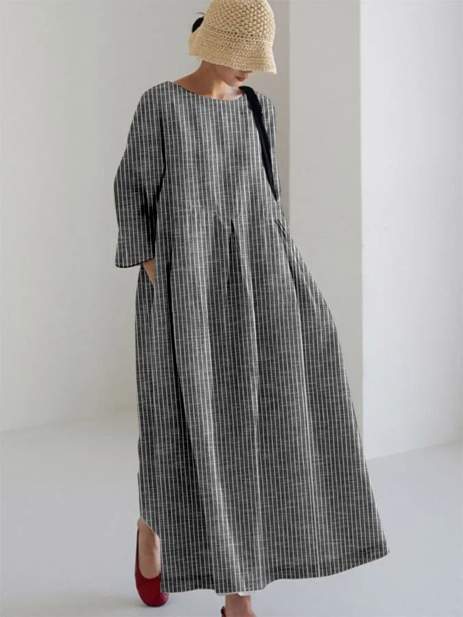 Olivia - Vintage Striped Loose Dress