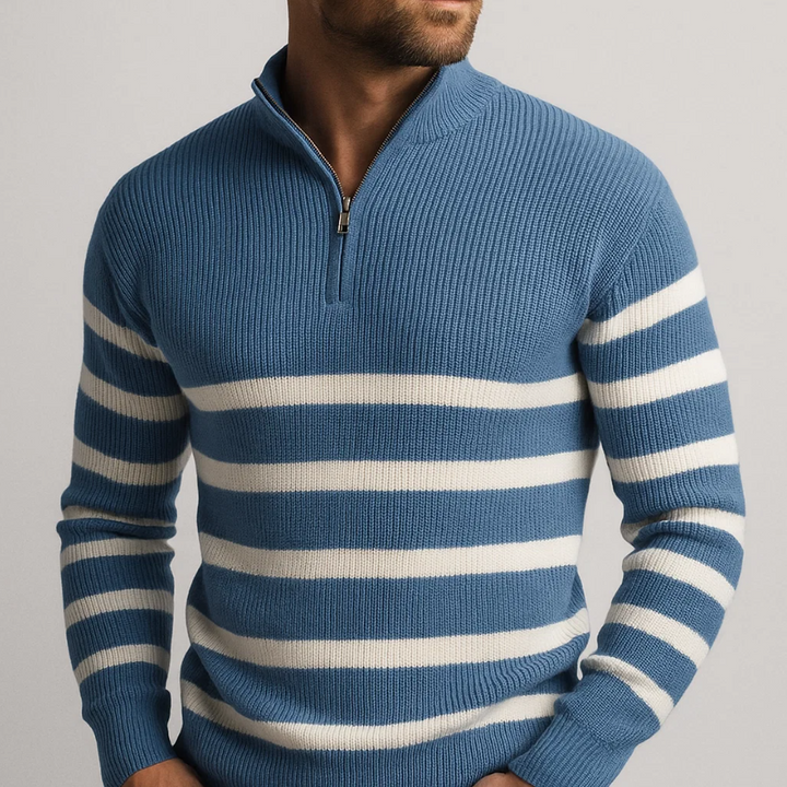 Lamine - Ribbed Knitted Zip Up Sweater