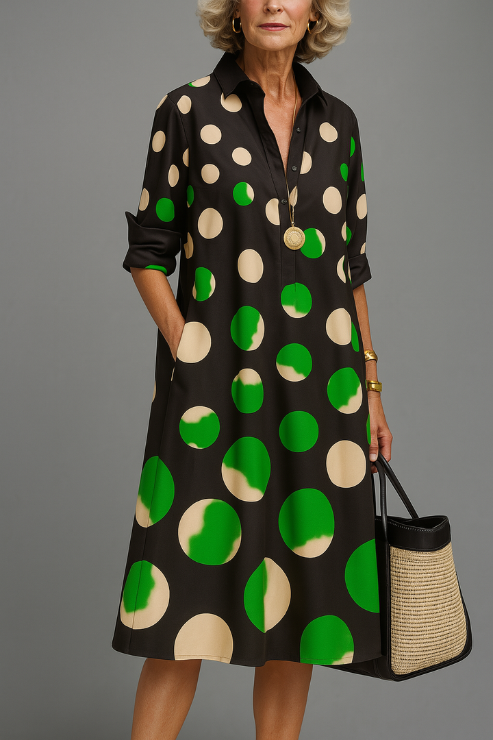 Wunmi - Elegant Midi Dress With Polka Dots