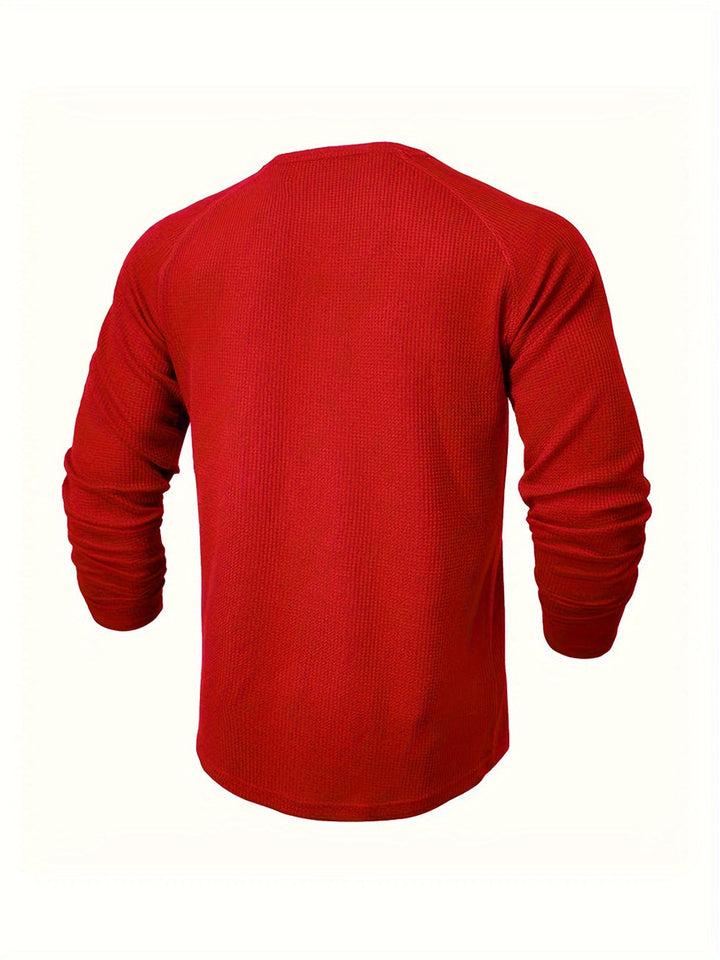 Jarik - Textured Long Sleeve Henley T-Shirt