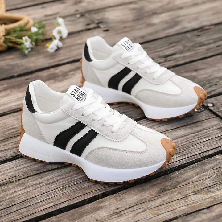 Renais - Sneakers With Lace-Up Closure and Contrast Stripes