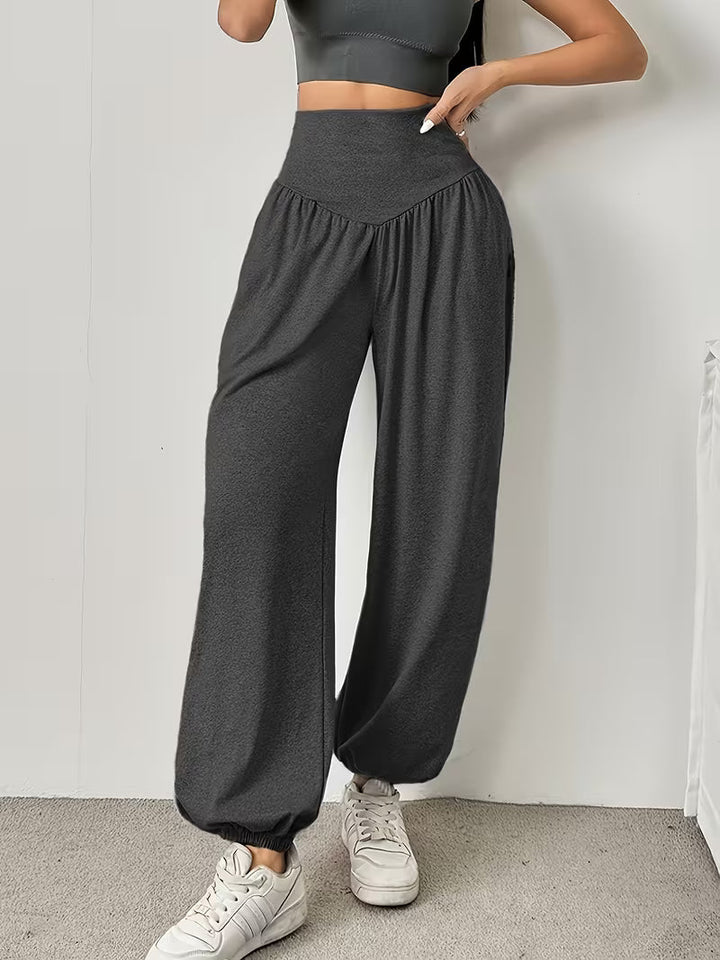Elenina - Stretchy Soft Wide Leg Trousers