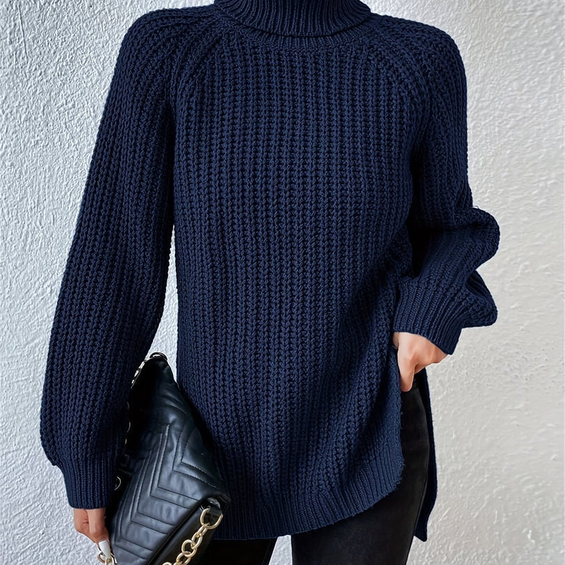 Yvaiinura - Knit Turtleneck Long Sleeve Sweater