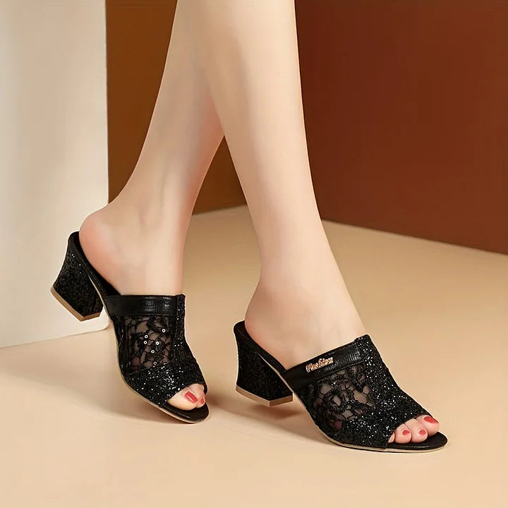 Kerli - Decorated Sandals With Glitter Sequins