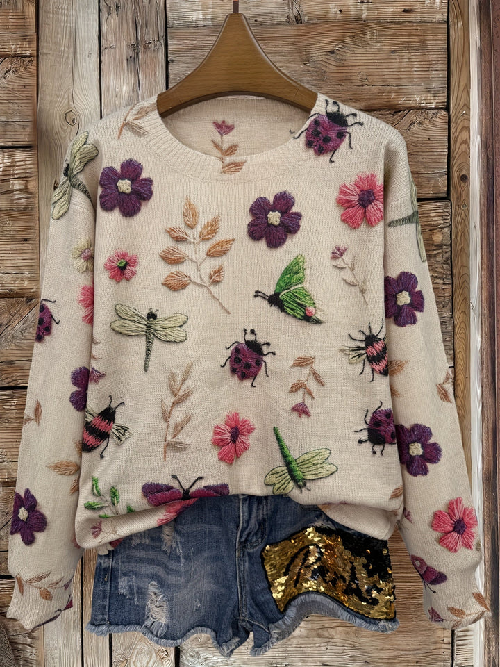 Dorenda - Casual Long Sleeve Knitted Sweater