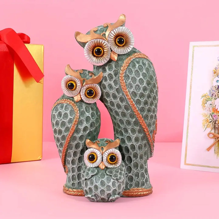 EchoOwlet - Modern Owl Family Figurine
