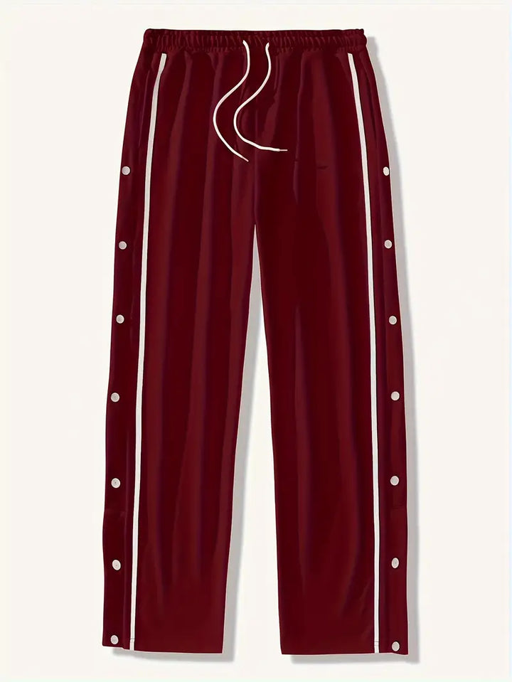 Mendis - Casual Sport Straight-Leg Pant With Snap Button