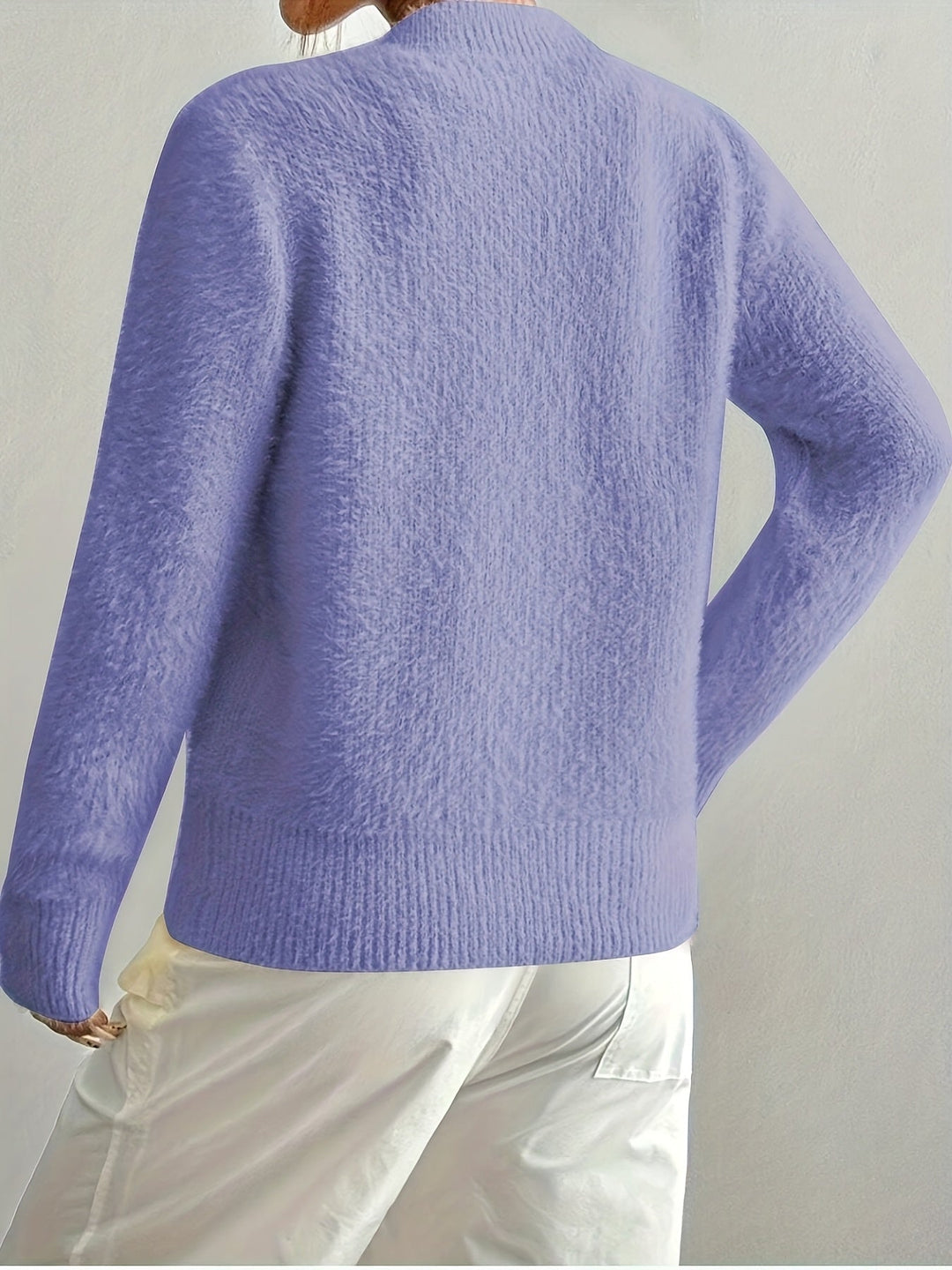 Smelissa - Heart Button Long Sleeve Knitted Cardigan