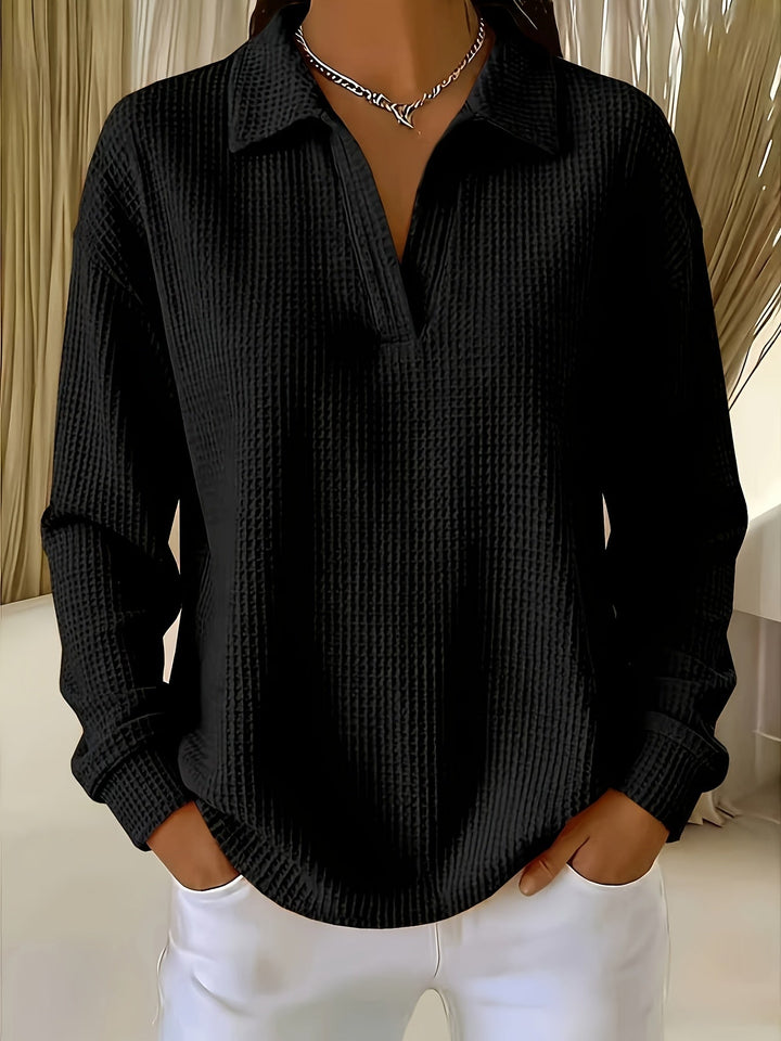 Daphnie - Elegant Polo Collar Shirt