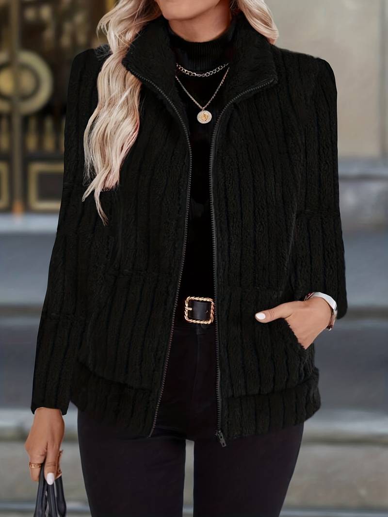 Zoharia - Stylish Long Sleeve Winter Jacket With Pocket