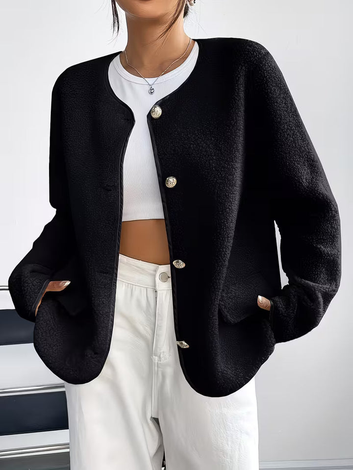 Viktorija - Elegant Round Neck Jacket with Button