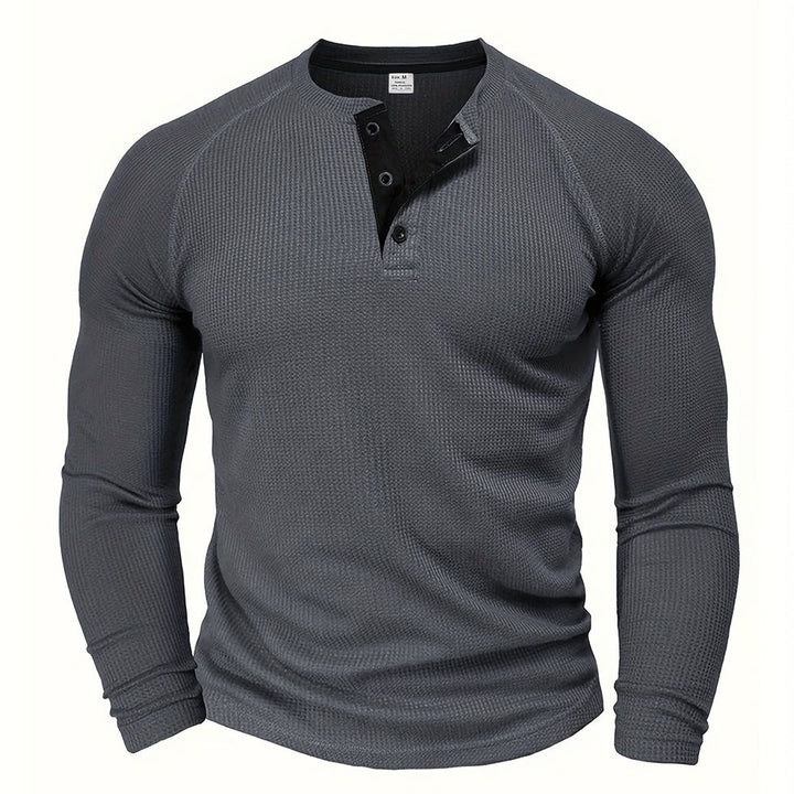 Jarik - Textured Long Sleeve Henley T-Shirt
