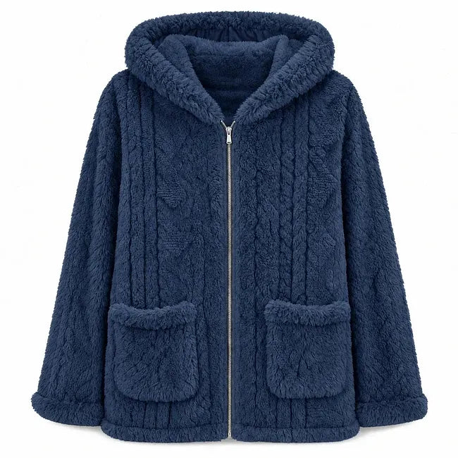 Kalisilova - Casual Plush Hooded Cardigan