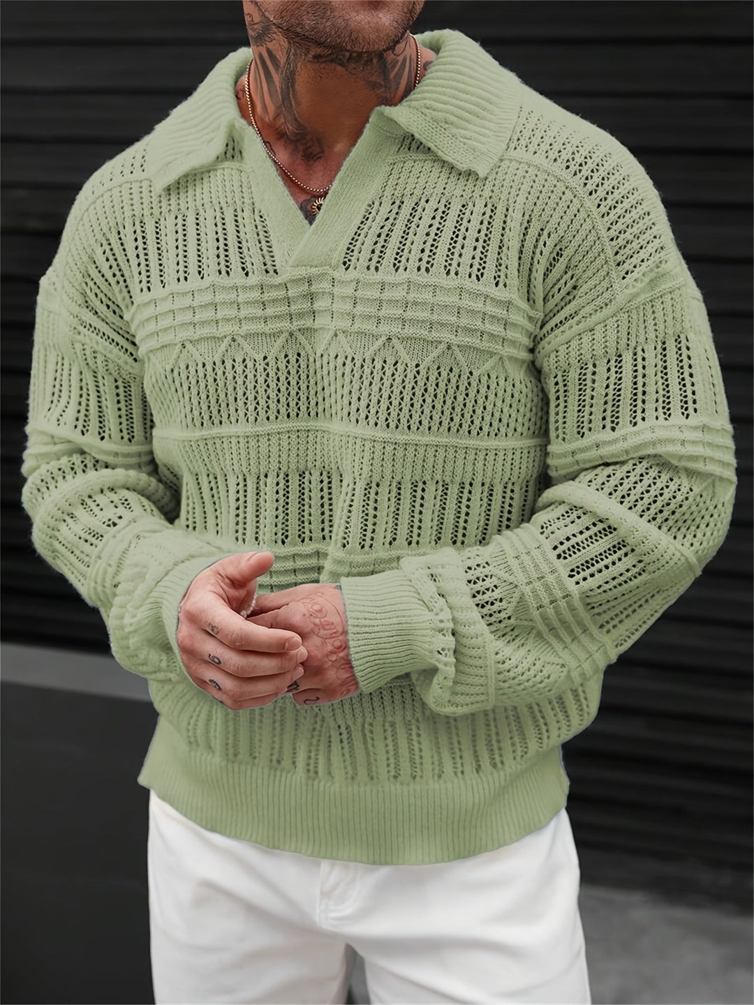Wesley - Long Sleeve Sweater With Cut Out Design