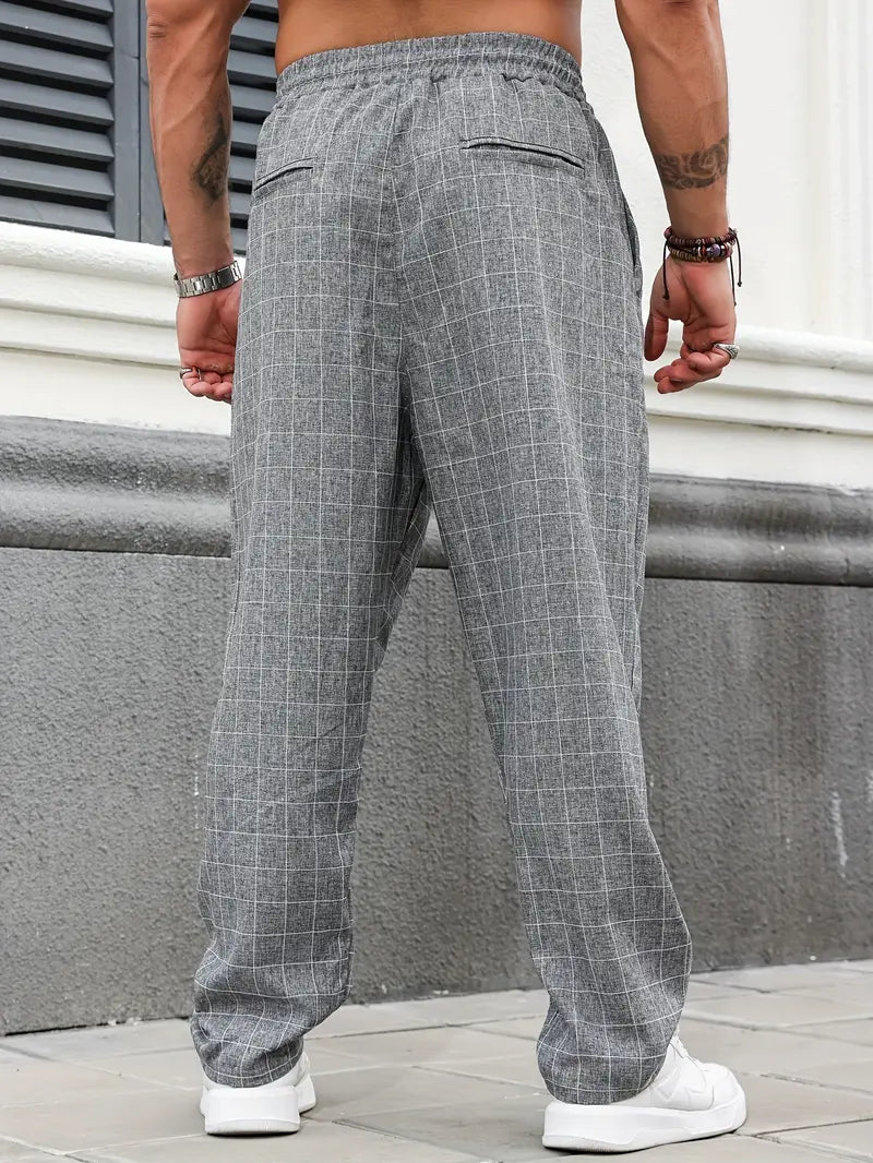 Rodolfo - Breathable Plaid Print Pant