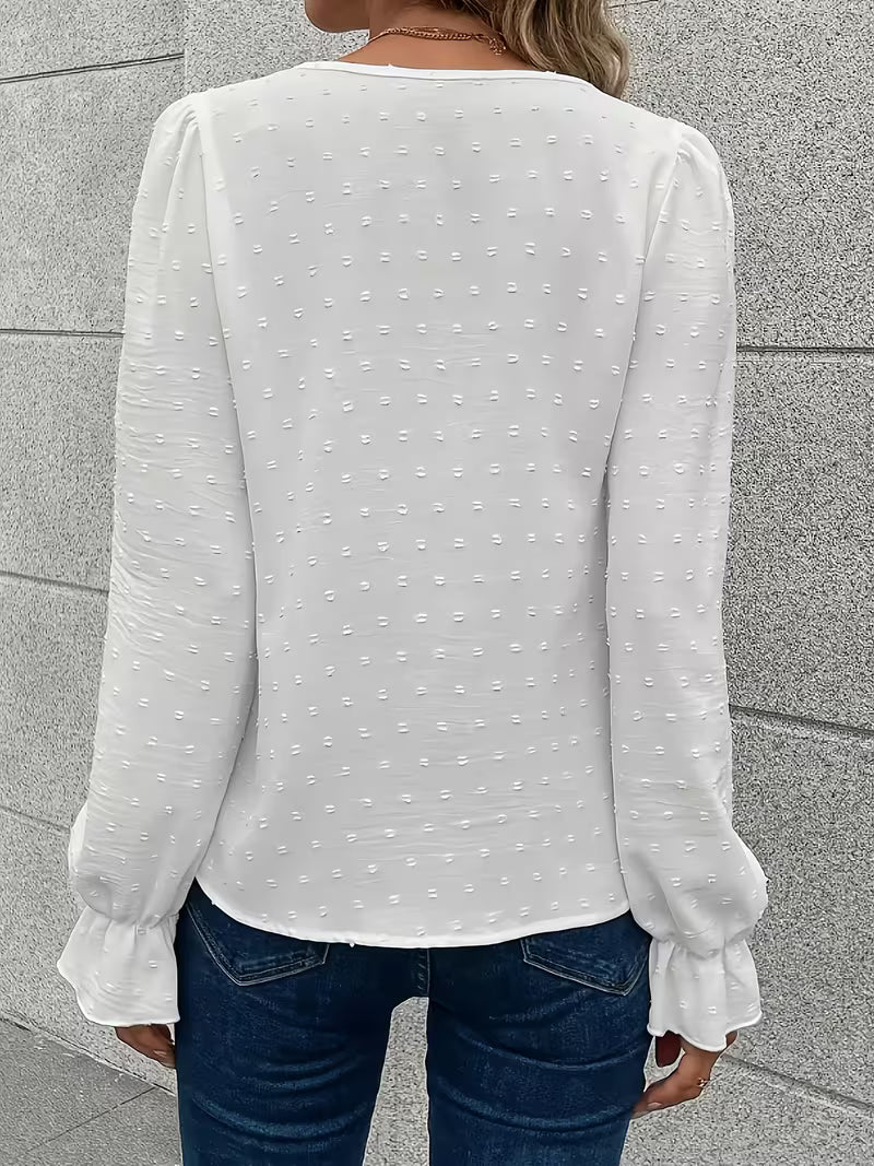 Rejina - Elegant Blouse With Lace Collar