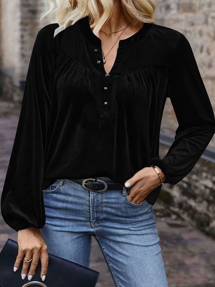 Samiana - Elegant Lantern Long Sleeved Shirt