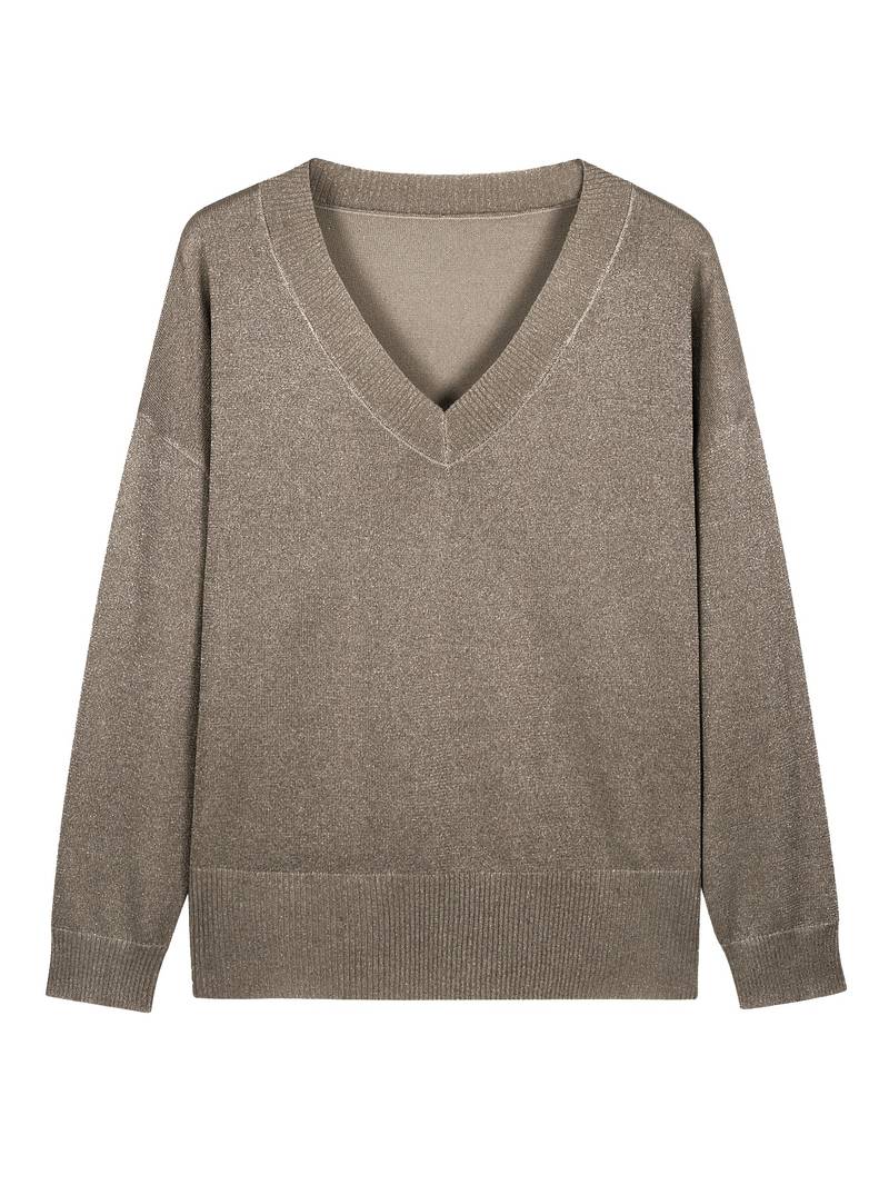 Migle - Long Sleeve V-Neck Sweater