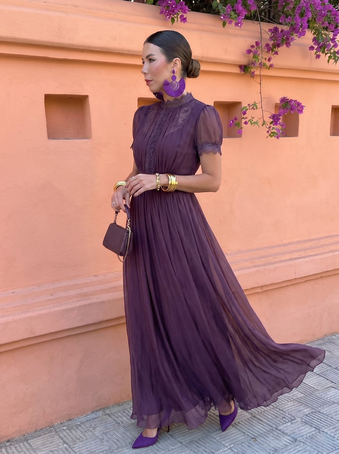 Eshley - Vintage Chiffon Maxi Dress