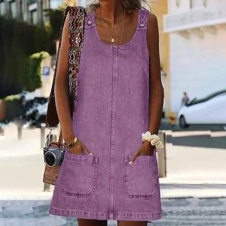 Otylia - Comfortable Wide Shoulder Style Mini Dress