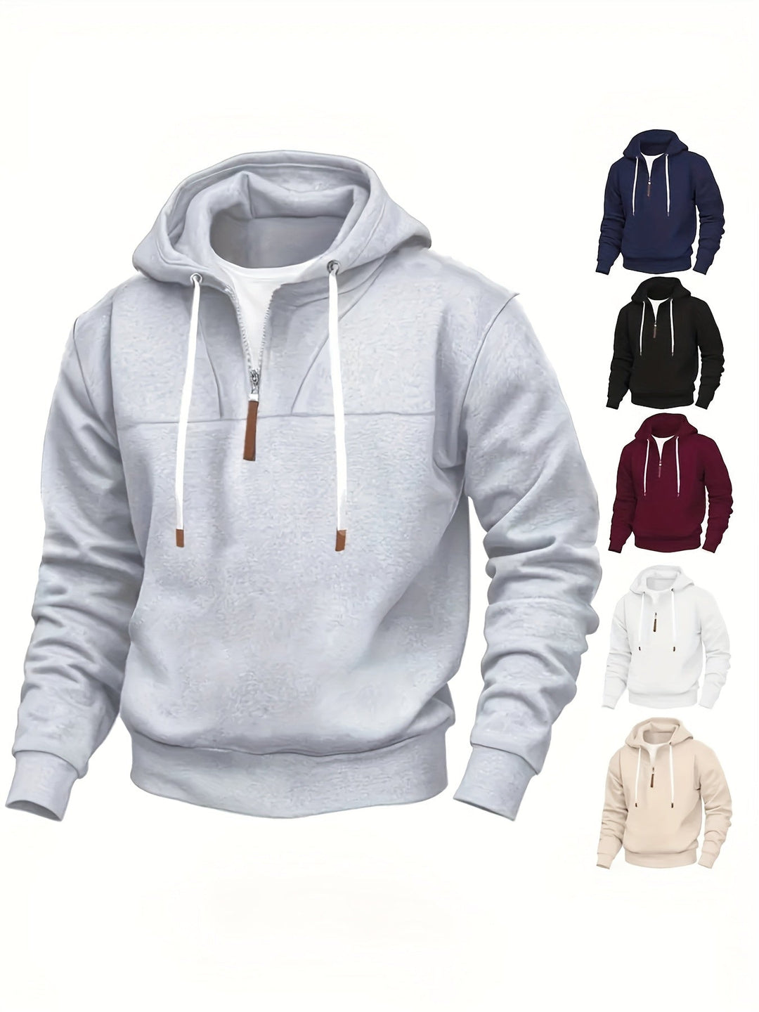 Kolton - Hooded Sweatshirt with Half Zipper