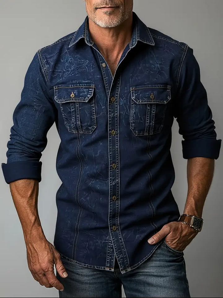 Angelo - Denim Shirt with Front Button Pockets