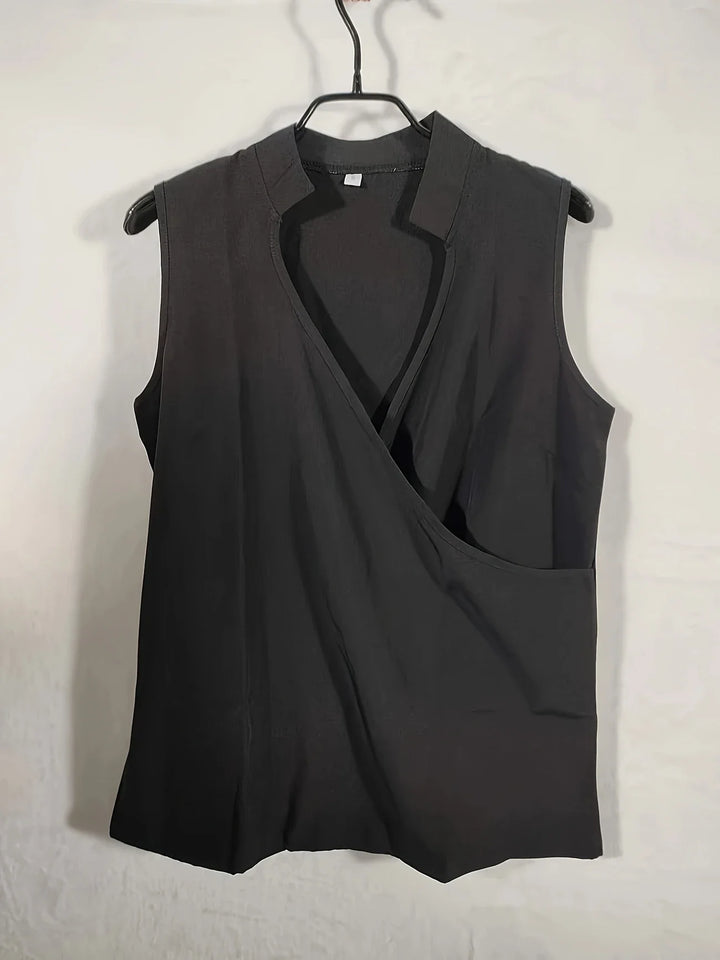 Cebulska - Elegant Sleeveless Surplice Blouse