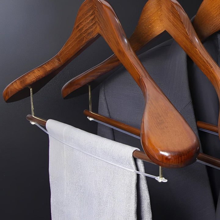 OakHaven - Classic Wooden Suit Hangers