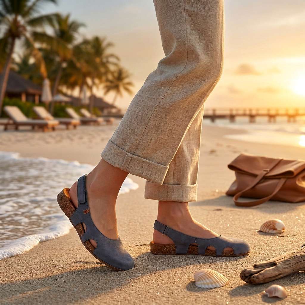 Nathilie - Closed Toe Slingback Shoes with Cutouts