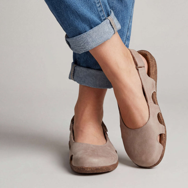 Nathilie - Closed Toe Slingback Shoes with Cutouts