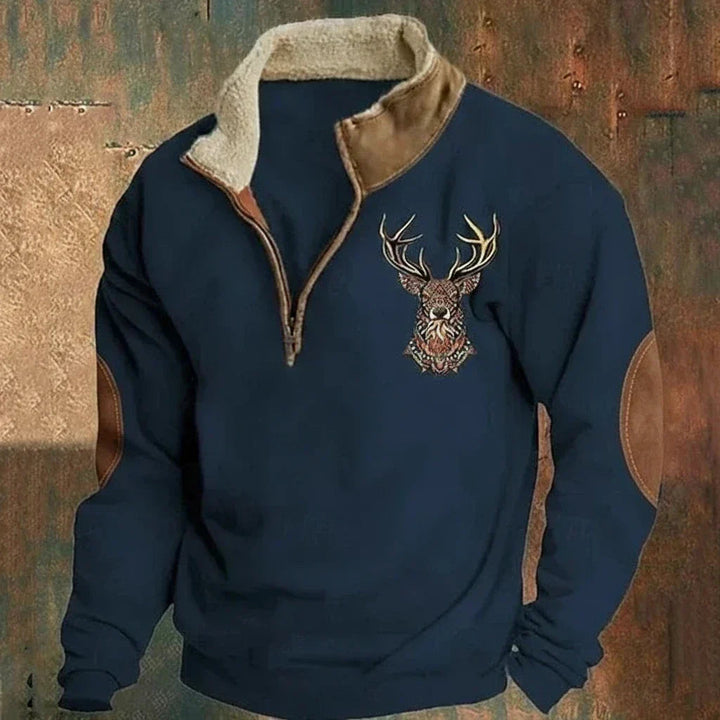 Vectorglide - Elegant Deer Print Sweatshirt