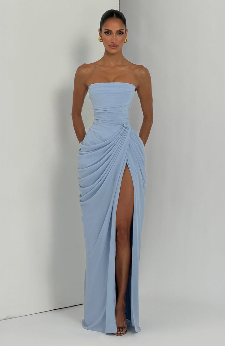 Sabrina - Strapless Sculptural Split Maxi Dress