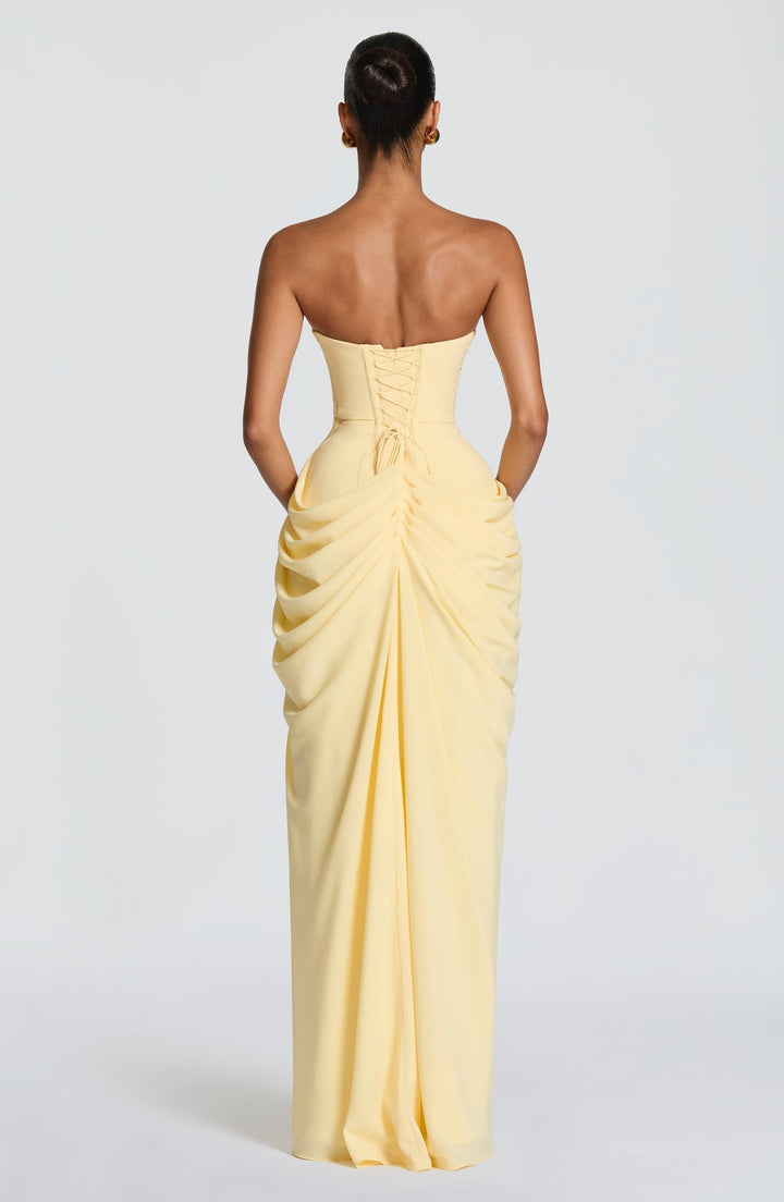 Sabrina - Strapless Sculptural Split Maxi Dress