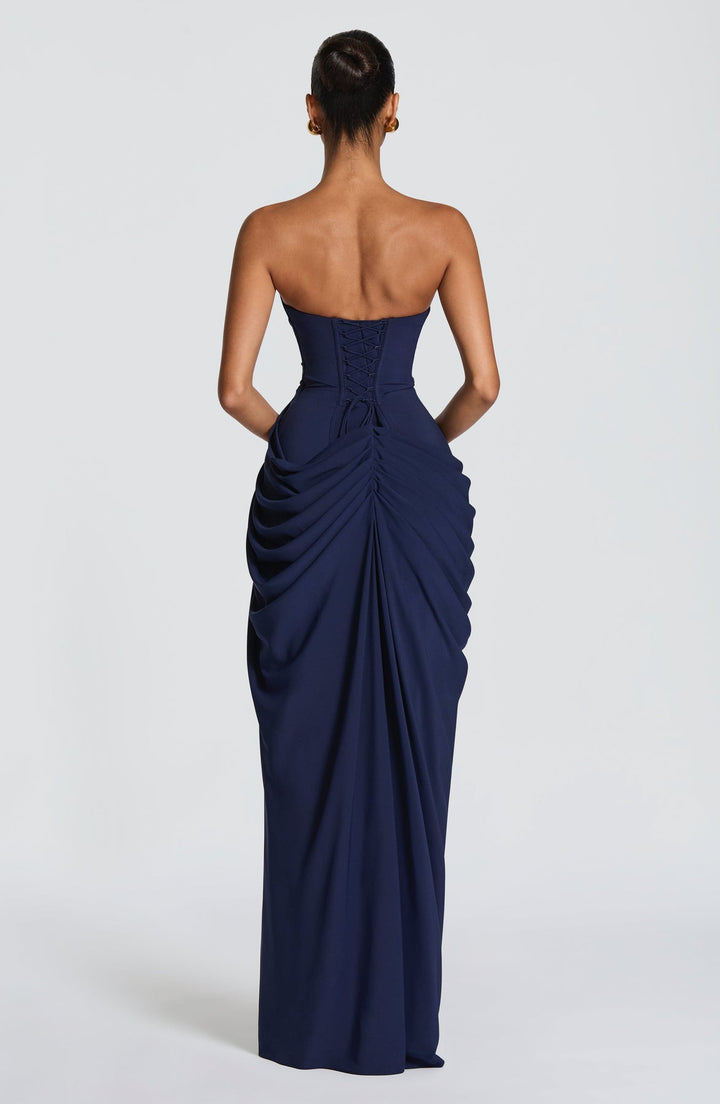 Sabrina - Strapless Sculptural Split Maxi Dress
