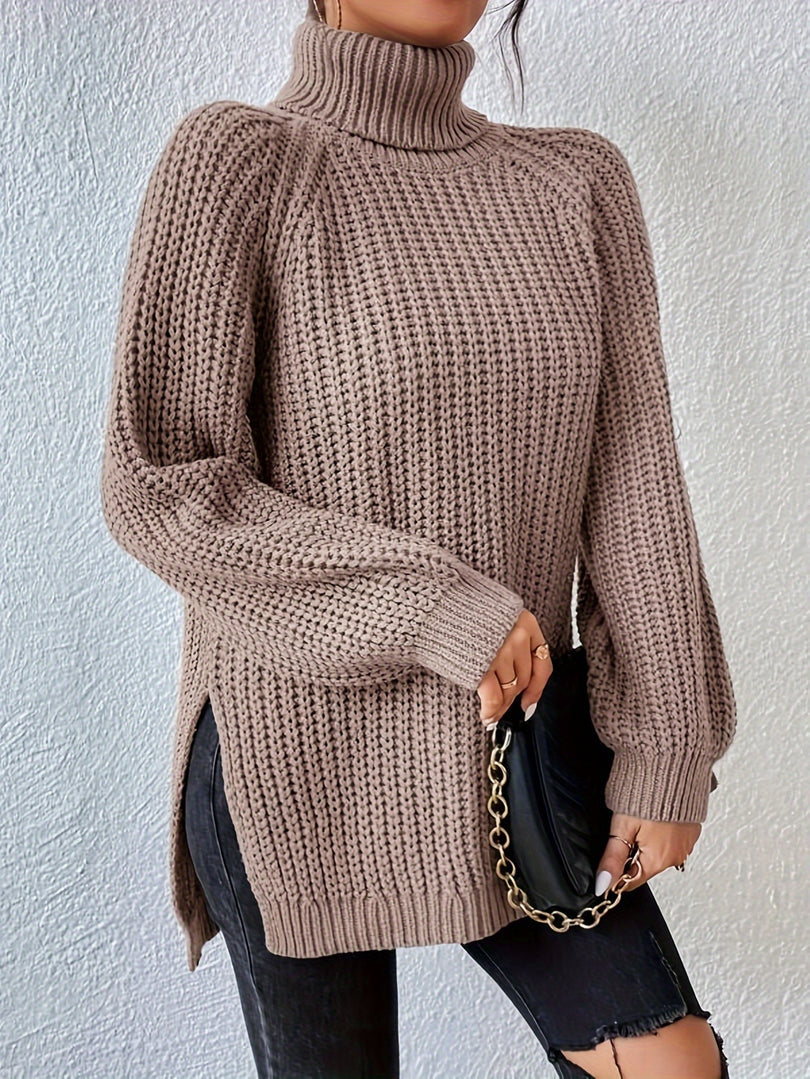 Yvaiinura - Knit Turtleneck Long Sleeve Sweater