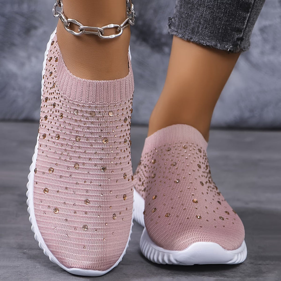 Noveuuya - Comfortable Sneaker With Rhinestone