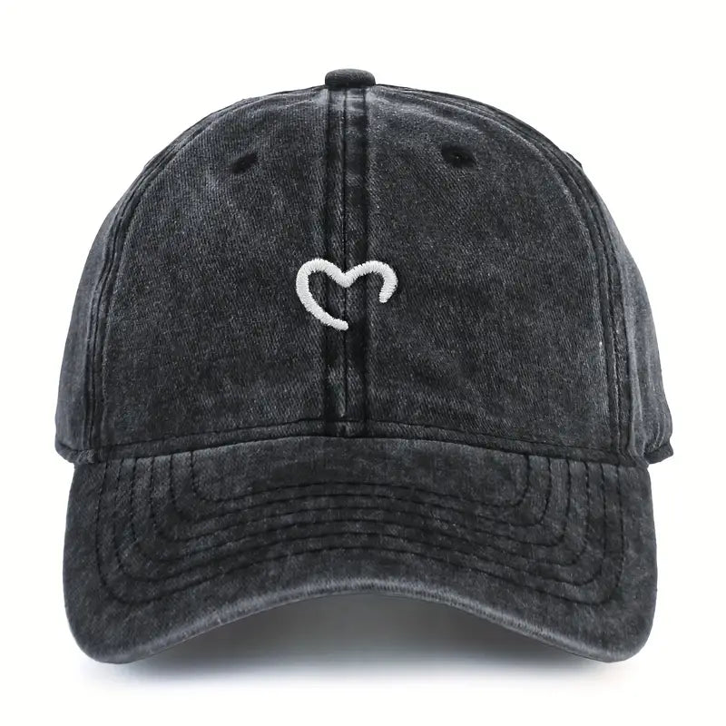 Marlia - Embroidered Heart Stitched Cap