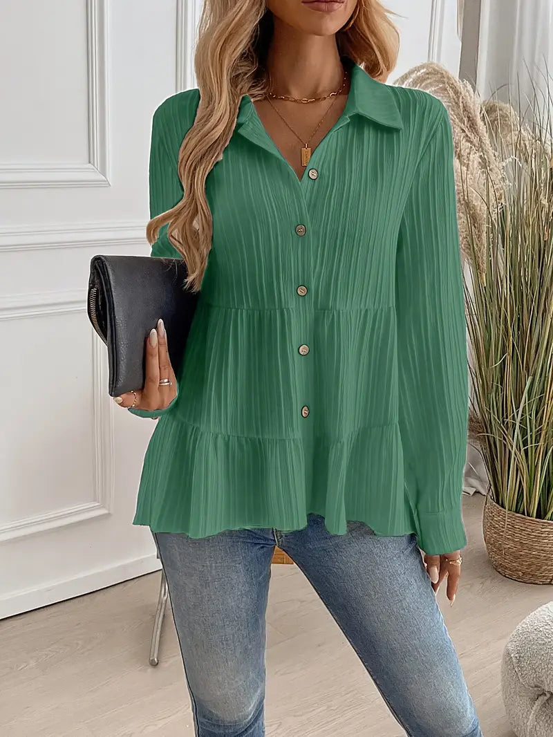 Majlinda - Stylish Long Sleeve Shirt With Button