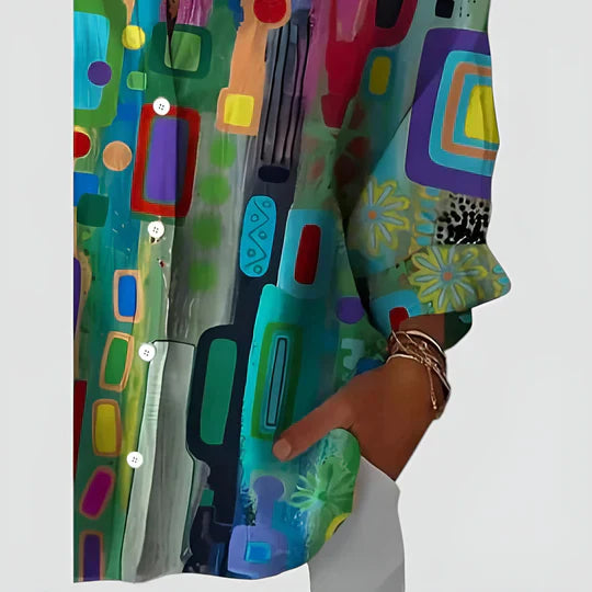 Maja - Blouse With Colorful Design