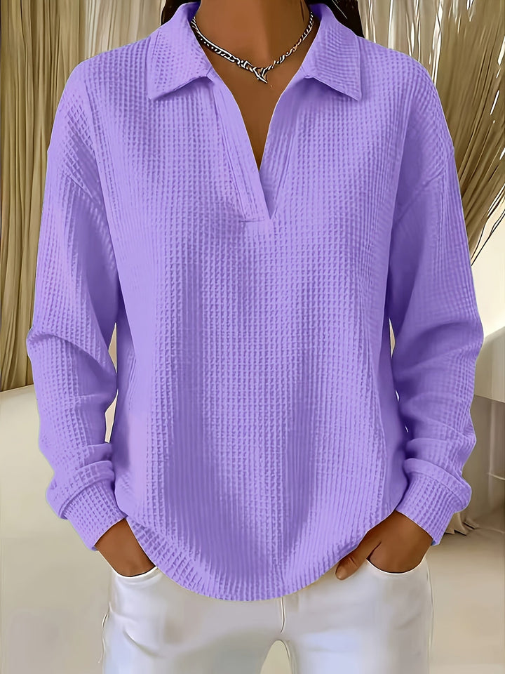 Daphnie - Elegant Polo Collar Shirt