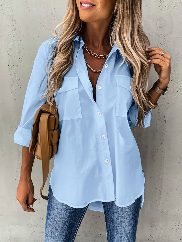 Aziza - Classic Long Sleeve Shirt With Button