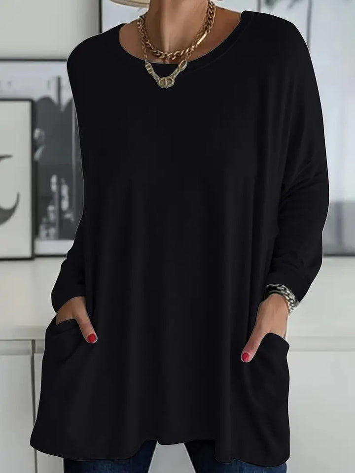 Heliurilda - Oversized Sweater With Round Neck and Pockets