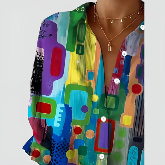 Maja - Blouse With Colorful Design